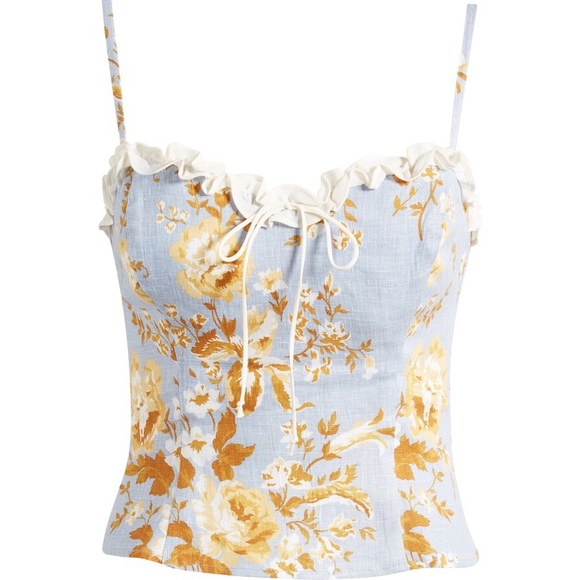 Reformation Skylar Floral Linen Top - Picture 5 of 7